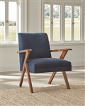 Accent Chair in Dark Blue Velvet Fabric by Coaster - 905415