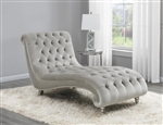 Grey Velvet Chaise by Coaster - 905468