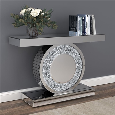 Mirrored Console Table in Silver Finish by Coaster - 951745