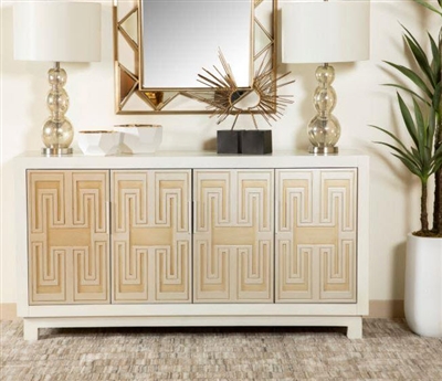 60 Inch Accent Cabinet in White, Gold and Silver Finish by Coaster - 953416
