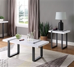 Eimear 2 Piece Occasional Table Set in White/Black Finish by Furniture of America - FOA-4403-2PK