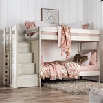 Ampelios Twin/Twin Bunk Bed in White Finish by Furniture of America - FOA-AM-BK102WH