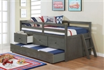 Anisa Twin Loft Bed in Wire-Brushed Gray Finish by Furniture of America - FOA-BK651GY
