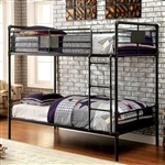Olga Twin/Twin Bunk Bed in Antique Black Finish by Furniture of America - FOA-CM-BK913
