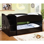 Merritt Twin/Twin Bunk Bed in Black Finish by Furniture of America - FOA-CM-BK921BK-T