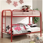 Opal Twin/Twin Bunk Bed in Red Finish by Furniture of America - FOA-CM-BK931RD-TT