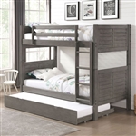 Hoople Twin/Twin Bunk Bed in Antique Gray Finish by Furniture of America - FOA-CM-BK963T-GY