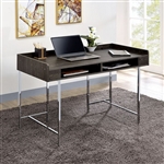 Alvin Executive Home Office Desk in Brown/Chrome Finish by Furniture of America - FOA-CM-DK5241