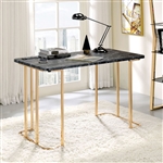 Delphine Executive Home Office Desk in Gold/Black Finish by Furniture of America - FOA-CM-DK919BK