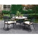 Charissa 5 Piece Round Patio Dinning Table Set in Antique Black by Furniture of America - FOA-CM-OT2125-RT