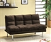 Saratoga Futon Sofa in Espresso/Chrome Finish by Furniture of America - FOA-CM2902EX