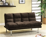 Saratoga Futon Sofa in Espresso/Chrome Finish by Furniture of America - FOA-CM2902EX