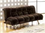 Marbelle Futon Sofa in Dark Brown/Chrome Finish by Furniture of America - FOA-CM2904DB