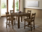 Kristen II 5 Piece Counter Height Dining Set in Rustic Oak Finish by Furniture of America - FOA-CM3060PT