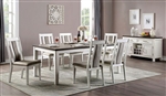 Halsey 7 Piece Dining Room Set in Weathered White/Dark Walnut Finish by Furniture of America - FOA-CM3142