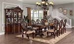 Normandy 7 Piece Dining Room Set in Brown Cherry/Tan Finish by Furniture of America - FOA-CM3145