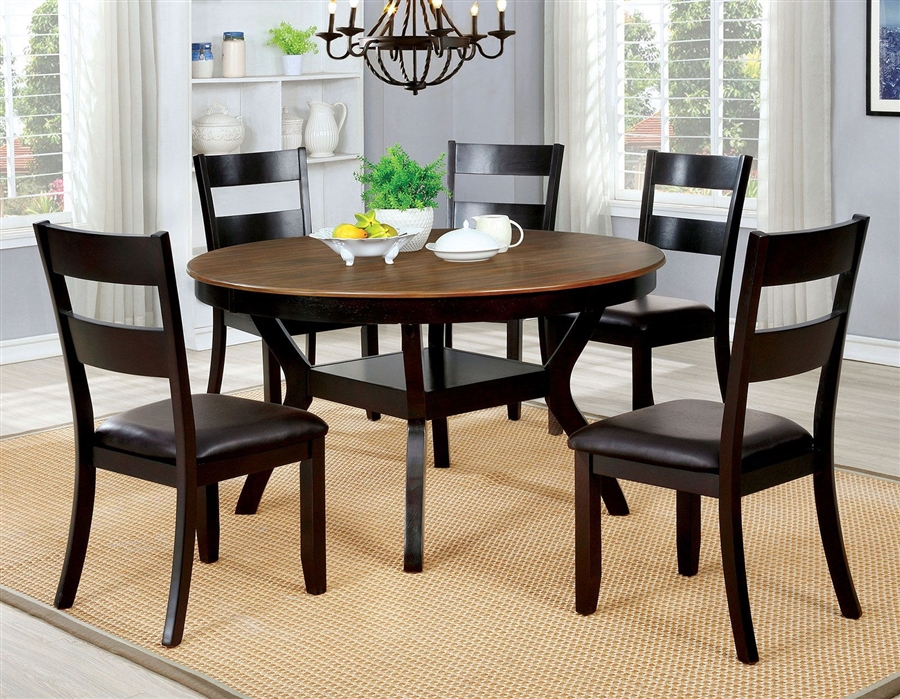 Circle table best sale dining set