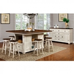 Sabrina 7 Piece Counter Height Dining Set by Furniture of America - FOA-CM3199WC-PT-S