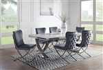 Wadenswil 7 Piece Dining Room Set in Chrome/Gray Finish by Furniture of America - FOA-CM3285T
