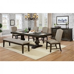 Faulk 7 Piece Dining Room Set in Espresso/Warm Gray Finish by Furniture of America - FOA-CM3310T-7PK