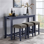 Caerleon 4 Piece Counter Height Dining Set in Antique Blue/Gray Finish by Furniture of America - FOA-CM3474BL-PT-4PK