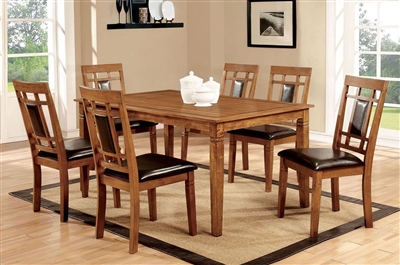 Freeman I 7 Piece Dining Room Set in Light Oak Finish by Furniture of America - FOA-CM3502T