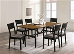 Oberwil 7 Piece Dining Room Set in Antique Oak/Black/Gray Finish by Furniture of America - FOA-CM3548A-T