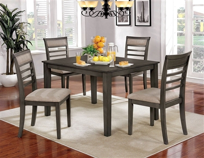 Fafnir 5 Piece Dining Room Set in Weathered Gray/Beige Finish by Furniture of America - FOA-CM3607T-5PK