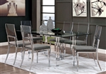 Casper 7 Piece Dining Room Set in Chrome Finish by Furniture of America - FOA-CM3654