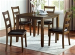 Gracefield 5 Piece Dining Room Set in Walnut/Dark Brown Finish by Furniture of America - FOA-CM3770T-5PK