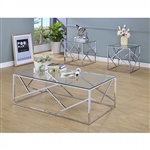 Pamplona 3 Piece Occasional Table Set in Chrome by Furniture of America - FOA-CM4017CRM-3PK