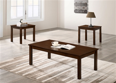 Cecily 3 Piece Occasional Table Set in Brown Finish by Furniture of America - FOA-CM4149BR-3PK