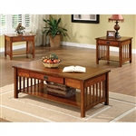 Seville 3 Piece Occasional Table Set in Antique Oak by Furniture of America - FOA-CM4245-3PK