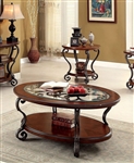 May 2 Piece Occasional Table Set in Brown Cherry by Furniture of America - FOA-CM4326-2PK