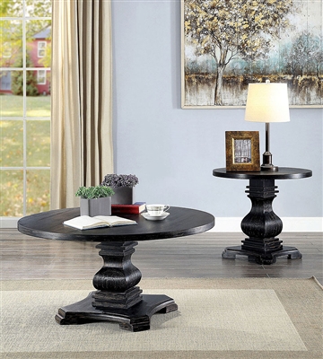 Isabell 2 Piece Occasional Table Set in Antique Black by Furniture of America - FOA-CM4340-2PK