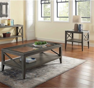 Izar 2 Piece Occasional Table Set in Gray Finish by Furniture of America - FOA-CM4355GY-2PK