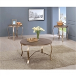 Wicklow 3 Piece Occasional Table Set in Rustic Oak by Furniture of America - FOA-CM4364-3PK