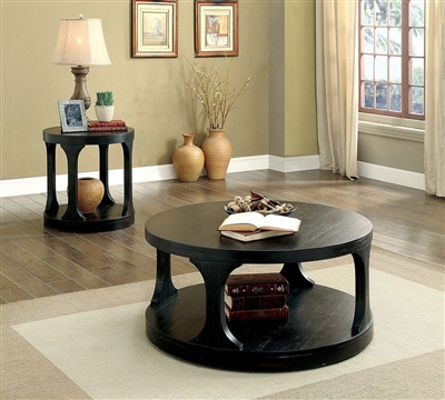 Carrie 2 Piece Occasional Table Set in Antique Black by Furniture of America - FOA-CM4422-2PK