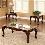 Lechester 3 Piece Occasional Table Set in Dark Oak by Furniture of America - FOA-CM4487-3PK