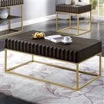 Augsburg 2 Piece Occasional Table Set in Walnut/Gold Finish by Furniture of America - FOA-CM4545WN-2PK