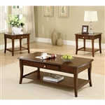 Lincoln Park 3 Piece Occasional Table Set in Dark Oak by Furniture of America - FOA-CM4702-3PK