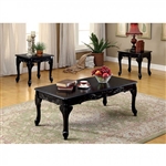 Cheshire 3 Piece Occasional Table Set in Black by Furniture of America - FOA-CM4914BK-3PK