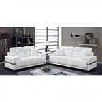 Zibak 2 Piece Sofa Set in White by Furniture of America - FOA-CM6411WH