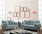 Phillipa 2 Piece Sofa Set in Light Teal by Furniture of America - FOA-CM6610