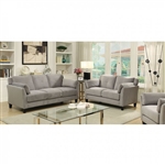Ysabel 2 Piece Sofa Set in Warm Gray by Furniture of America - FOA-CM6716GY