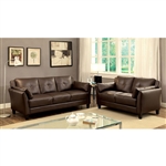 Pierre 2 Piece Sofa Set in Brown by Furniture of America - FOA-CM6717BR