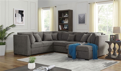 Bethan Sectional Sofa in Gray by Furniture of America - FOA-CM6946