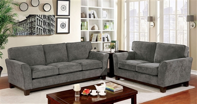 Caldicot 2 Piece Sofa Set in Gray by Furniture of America - FOA-CM6954GY