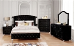 Alzire 6 Piece Bedroom Set in Black Finish by Furniture of America - FOA-CM7150BK