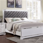 Winterthur Bed in White/Dark Gray Finish by Furniture of America - FOA-CM7187-B